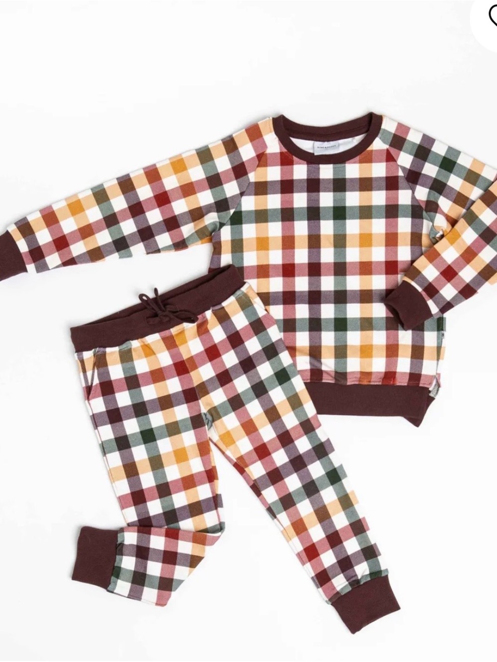 Bums and Roses Jogger Set Checkered & Charmed - Picture 2 of 3